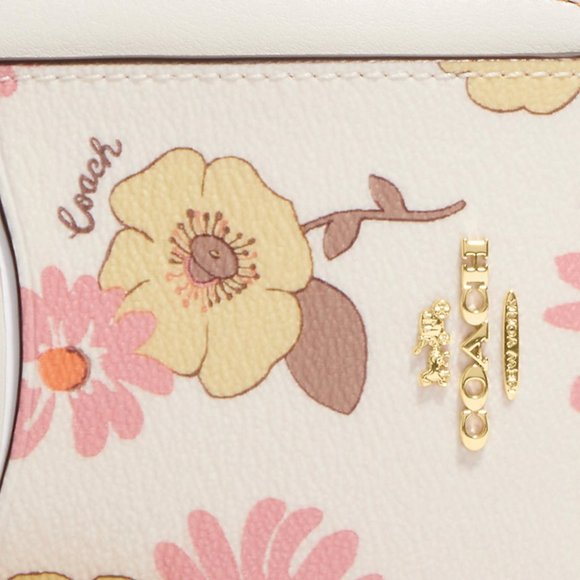 🌸 Coach Coach Zip Card Case With Floral Cluster Print - Picture 6 of 14